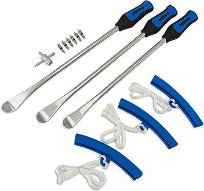 Immagine prodotto di Set di leve per pneumatici da 14,5 pollici - Leve per pneumatici in acciaio - Set da 13 pezzi - Include protezioni per cerchi