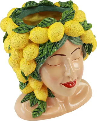 Produktbild von Frauenbüste Pflanztopf Zitrone Deko Mediterran 21,5cm