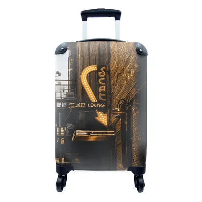 Produktbild von MuchoWow® Koffer Handgepäck Trolley Rollkoffer Kleine Reisekoffer mit 4 Rollen - Goldener - Teller - Stadt - Cabin Size < 55x40x23 cm & 55x40x20 cm - Fotokoffer - Kabinenkoffer - Boardgepäck - Reise-Box - Reisekoffer - Reisegepäck - Koffer mit Bild - Trolley für Kinder