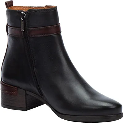 Produktbild von Pikolinos Damen Stiefelette Leder Schnalle Blockabsatz Malaga W6W-8622C1, Größe:39 EU, Farbe:Schwarz