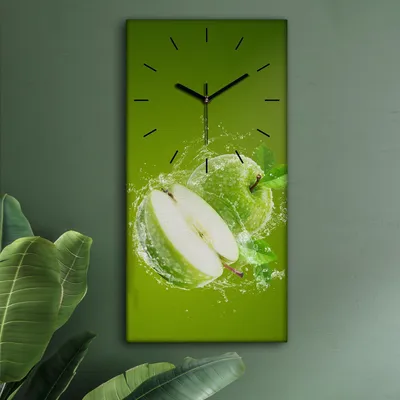 Produktbild von Wohnzimmer Leinwand Uhr Geräuschlos Küche 30x60 Früchte, Spritzen, Motive, schwarze Zeiger