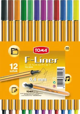 Immagine prodotto di Cienkopisy F-Liner TOMA 12 kolorów z fibrową końcówką 0,4 mm