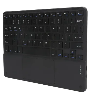 Obrázok produktu pre Bezdrôtová Bluetooth klávesnica s dotykovým ovládaním a viacerými funkciami – externé príslušenstvo k počítaču, štvorcová klávesnica s uhlopriečkou 10 palcov (čierna)