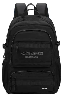 Obrázek produktu pro Batoh Aoking Uni Černý se Zipem Polyester 35x49 cm Black B UNICA