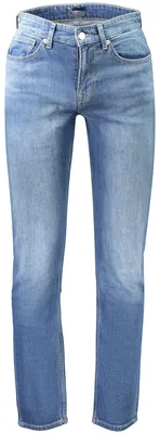Image de Jean slim fit pour hommes, bleu, avec effet délavé et 5 poches