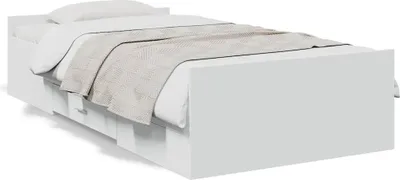 Produktbild von vidaXL Bettgestell mit Schubladen Weiß 75x190 cm Holzwerkstoff