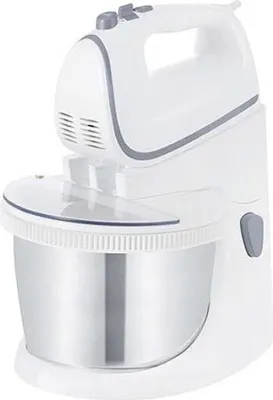 Produktbild von TM Electron TMPBA114 Teigmixer de 450 w mit Schüssel 2,5l de Edelstahl, Knethaken, Schneebesen und transparenter Spritzschutzdeckel