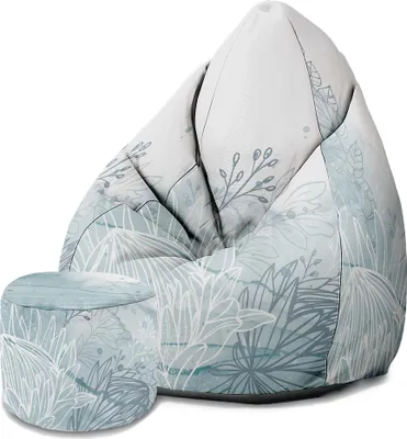 Zdjęcie produktu dla Dreamroots Bean Bag 80x80x120cm Beanbag z oparciem i stołkiem oraz pokrowcem Poduszka do siedzenia Podłogowa torba z wypełnieniem z protea luxury