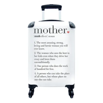 Produktbild von MuchoWow® Koffer Handgepäck Trolley Rollkoffer Kleine Reisekoffer mit 4 Rollen - Muttertag - Schwarz - Cabin Size < 55x40x23 cm & 55x40x20 cm - Fotokoffer - Kabinenkoffer - Boardgepäck - Reise-Box - Reisekoffer - Reisegepäck - Koffer mit Bild - Trolley für Kinder