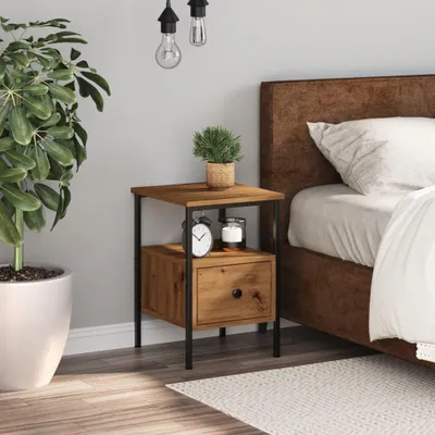 Immagine prodotto di vidaXL Comodino rovere artigianale 34x36x50 cm Materiale a base di legno