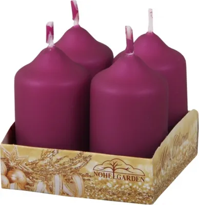 Obrázek produktu pro Svíčka adventní metalická matná d4x7cm 4ks