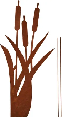 Produktbild von UNUS® Gartenstecker Schilfgras Roststecker Schilfgräser Gartendeko Rostoptik