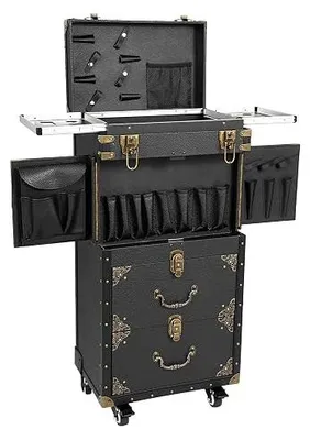 Produktbild von Friseurkoffer Trolley Friseurwagen Rolling Abschließbar Zug Kosmetikkoffer Stylist Kosmetik Salon Rollkoffer Veranstalter Werkzeug Box Mit Haartrockner Halter