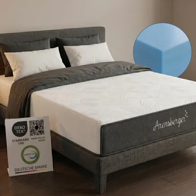 Produktbild von ARENSBERGER ANNA, Gelschaum Matratze 100x200 cm – 13 cm NANOCELL® Gel-Schaum – H3 Härtegrad – Atmungsaktiv – Abnehmbarer Bezug 240g/m²