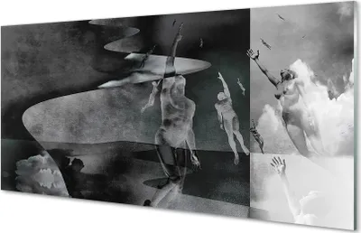 Produktbild von Glasbilder 140x70 Wandkunst Sky schwarz und weiß Menschen