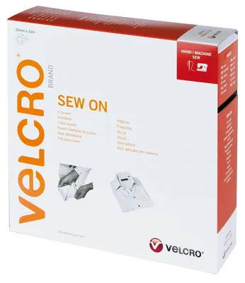 Produktbild von VELCRO® Klettband zum Aufnähen, Haken & Flausch 50mm x 10m Weiß
