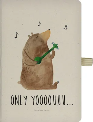 Produktbild von Mr. & Mrs. Panda notizbuch Bär Gitarre - Transparent - Geschenk, Kladde, Notizheft A5, Teddy, Tagebuch, Journal, Reisetagebuch