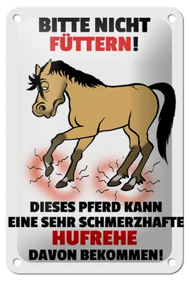 Produktbild von Blechschild Pferd 12x18cm Bitte nicht füttern Hufrehe