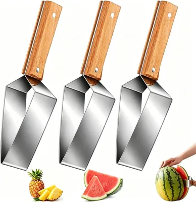 Produktbild von Set mit 3 Wassermelonenschneidern aus Edelstahl für die Zubereitung von Sommerfrüchten