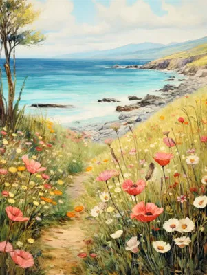 Produktbild von Leinwandbild Path To The Beach 57x77 cm