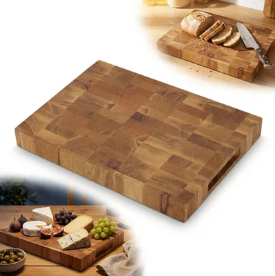 Zdjęcie produktu dla DESKA do krojenia END GRAIN SZTORCOWA DĘBOWA olejowana 40x30x4 solidna BLOK