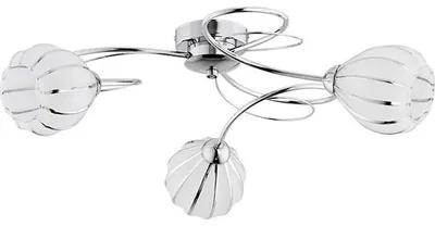 Obrázok produktu pre Závesná lampa s ohnutými ramenami REDA, chrómovo-strieborná, 3xE14x10W, kov, rozmery: 22x52x52 cm, IP20, Alfa