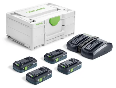 Image de Festool Energie-Set Starterset 4x 4Ah 4x batterie 18V, 4.0Ah, chargeur rapide, Systainer, 577104