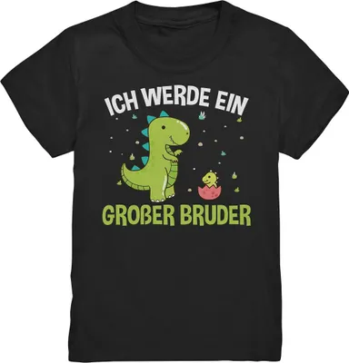 Produktbild von Dinosaurier Ich werde ein Großer Bruder Shirt – Black / 152/164 (12-14)
