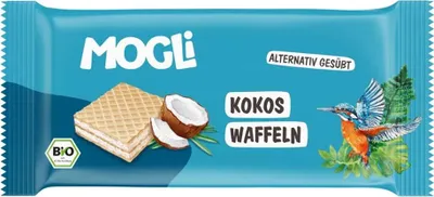 Produktbild von Mogli Kokos Waffeln, Kokosnuss, 15 g, Weizen, 551 kcal, 2289 kJ, 35 g