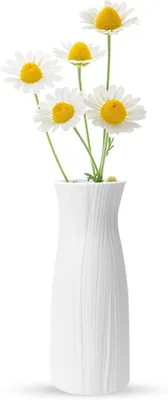 Produktbild von Dekorative, bruchsichere weiße Kunststoffvase, kleine Größe, für Zuhause, Wohnzimmer oder Hochzeit
