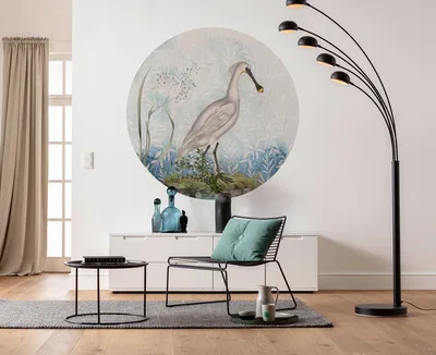 Produktbild von Komar Vlies Fototapete rund und selbstklebend - Spoonbill - Größe: 125 x 125 cm (Breite x Höhe)
