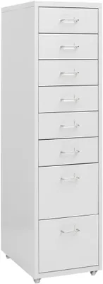 Produktbild von Aktenschrank mit Rollen Grau 28x41x109 cm BüRoschrank AktenschräNke Spind Schrank Lagerschrank Werkzeugschrank Metall