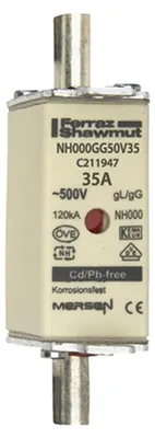 Produktbild von Mersen 1B645.000000 NH000 35A gG 500V NH-Sicherung sfü spannungsführend