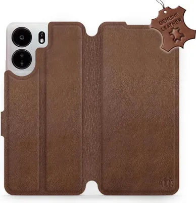 Produktbild von Echtleder Handyhülle für Xiaomi Poco C65, Mobiwear Leather, Braun