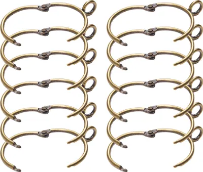 Produktbild von 12pcs Metall Duschvorhang Ringe Badezimmer Drape Offener Hakenbügel Gleitschleife-Bronze ,Größen:5cm