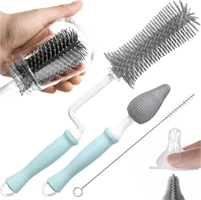 Produktbild von Sky Blue Silikon-Flaschenreinigungsbürsten-Set