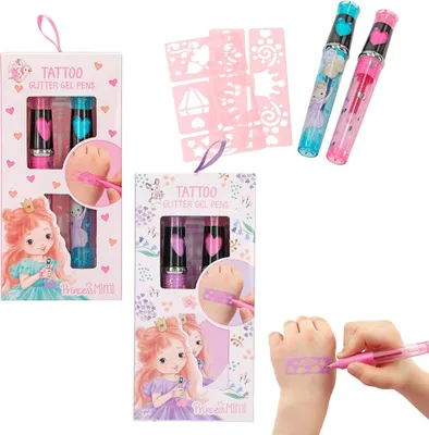 Produktbild von Princess Mimi Tattoo Glitzer Gelstifte - Magische Körperkunst für kleine Prinzessinnen