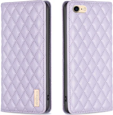 Produktbild von iPhone SE 2022 Hülle, Elegant Bookstyle Flip Leder Kartenfächer Schutzhülle mit Ständer für iPhone SE 2020/2022 / iPhone 7 / 8 Lila