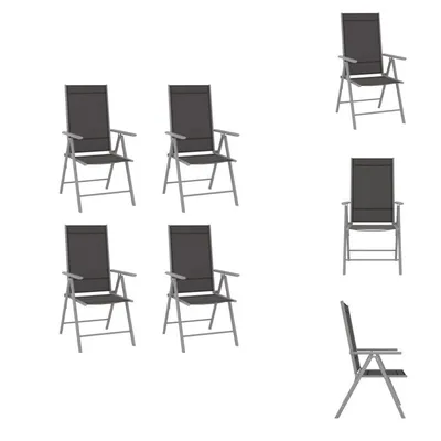 Produktbild von vidaXL Gartenstühle Klappbar 4 Stk. Textilene Schwarz -  Gartenstühle