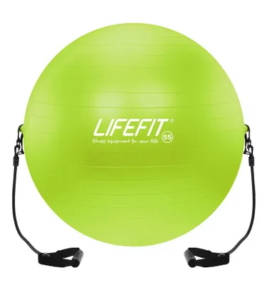 Image de Lifefit Balance Ball Balle de gymnastique avec extenseurs 55cm Balle d'assise Yoga Pezziball