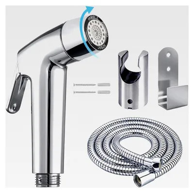 Produktbild von Handbrause für Bidet-Toilette mit Federschlauch und Wandhalterung