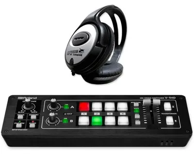 Produktbild von Roland HDMI-Video-Switcher V-1HD mit Kopfhörer