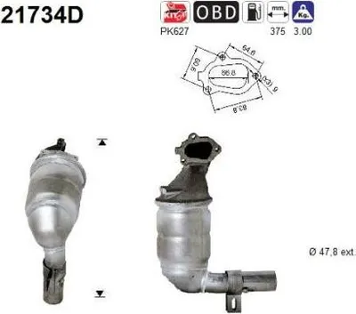 Produktbild von AS Katalysator Kat für OPEL Corsa C Schrägheck (X01) 21734D