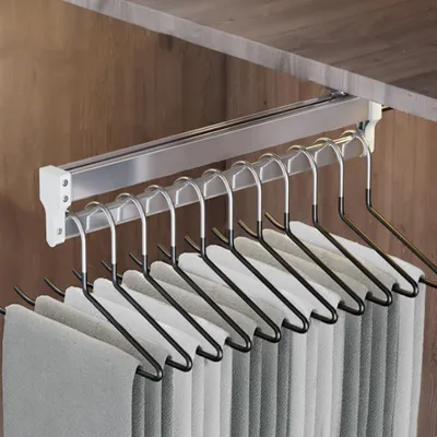 Ausziehbare Kleiderstange 30-80 cm, 2 Gleitschienen, 25 kg Belastbarkeit