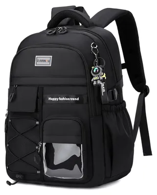 Produktbild von Schulrucksack für Jungen Teenager 28L Schwarz mit Gepäckgurt und Laptopfach