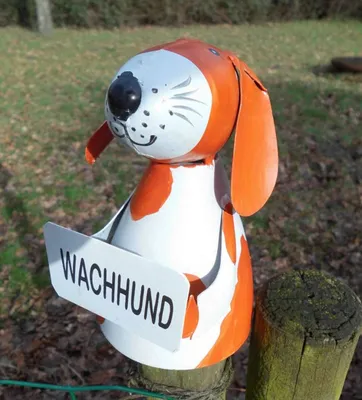 Produktbild von Zaunfigur Pfahlhocker  Zaunhocker Wachhund Beagle orange 14 cm