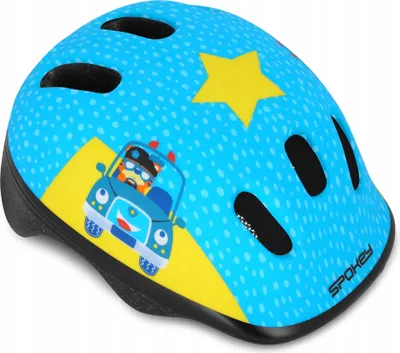 Immagine prodotto di Spokey casco da bicicletta per bambini casco di sicurezza giovane skater casco per bicicletta skateboard scooter (52-56cm, poliziotto)