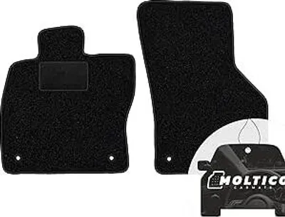 Produktbild von moto-MOLTICO Vorne Fußmatten Auto Velours Autoteppiche Schwarz Automatten Set 2-teilig passend für VW Golf I Cabrio 1974-1983