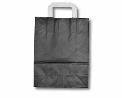 Produktbild von 250x Papiertragetaschen aus Kraftpapier 180+80x220mm schwarz