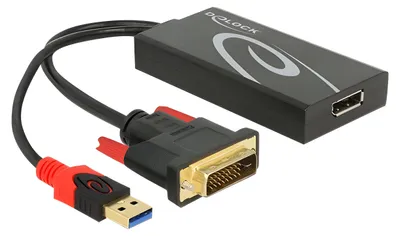 Produktbild von Adapter DVI Stecker > Displayport 1.2 Buchse schwarz